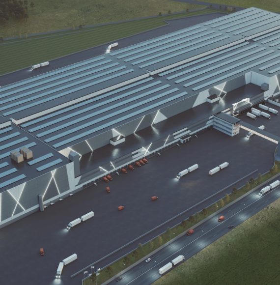 Illustration of a top modern logistics facility